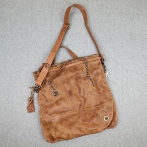A.S. 98 Brown Leather Crossbody Shoulder Bag Purse Boho AS 98 AS98 Square RARE